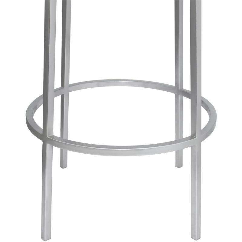 meridian furniture tyson brushed silver iron counter stool