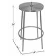 Meridian Furniture Tyson Brushed Silver Iron Counter Stool