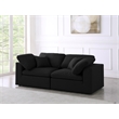 Meridian Furniture Serene Black Linen Fabric Modular 2 Piece Loveseat