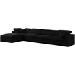 Meridian Furniture Serene Black Linen Fabric Deluxe Modular Sectional