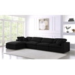 Meridian Furniture Serene Black Linen Fabric Deluxe Modular Sectional