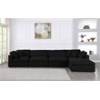 Meridian Furniture Serene Black Linen Fabric Deluxe Modular Sectional
