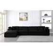 Meridian Furniture Serene Black Linen Fabric Deluxe Modular Sectional