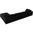 Meridian Furniture Serene Black Linen Fabric Deluxe Modular Sectional