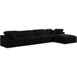Meridian Furniture Serene Black Linen Fabric Deluxe Modular Sectional