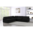 Meridian Furniture Serene Black Linen Fabric Deluxe Modular Sectional