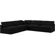 Meridian Furniture Serene Black Linen Fabric Deluxe Modular Sectional