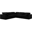 Meridian Furniture Serene Black Linen Fabric Deluxe Modular Sectional