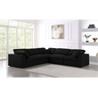 Meridian Furniture Serene Black Linen Fabric Deluxe Modular Sectional