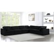 Meridian Furniture Serene Black Linen Fabric Deluxe Modular Sectional