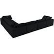 Meridian Furniture Serene Black Linen Fabric Deluxe Modular Sectional