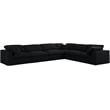 Meridian Furniture Serene Black Linen Fabric Deluxe Modular Sectional