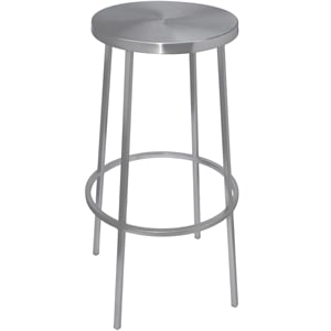Meridian Furniture Tyson Brushed Silver Iron Barstool