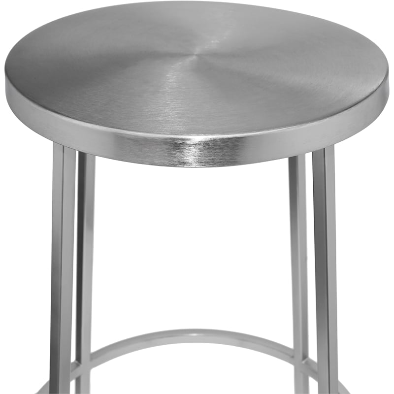 Meridian Furniture Tyson Brushed Silver Iron Barstool