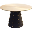 Meridian Furniture Raven Brushed Gold Top Dining Table with Matte Black Base