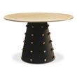 Meridian Furniture Raven Brushed Gold Top Dining Table with Matte Black Base