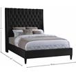 Meridian Furniture Fritz Black Velvet Full Bed