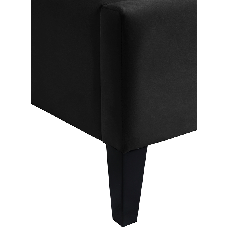 Meridian Furniture Fritz Black Velvet Queen Bed