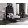 Meridian Furniture Fritz Black Velvet Twin Bed