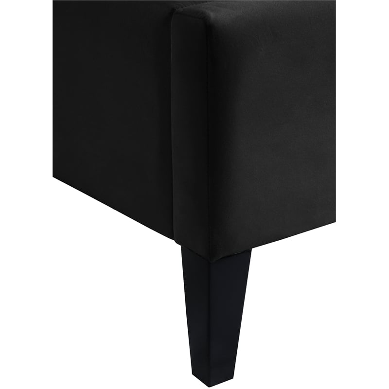 Meridian Furniture Fritz Black Velvet Twin Bed
