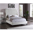 Meridian Furniture Fritz Cream Velvet Full Bed