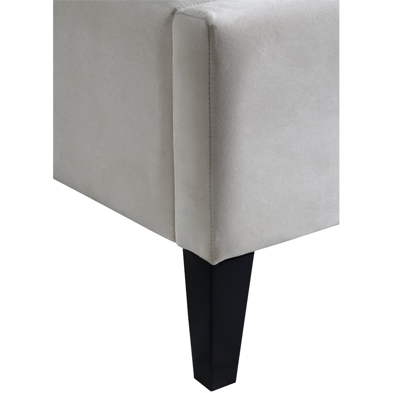 Meridian Furniture Fritz Cream Velvet Full Bed