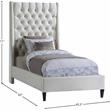 Meridian Furniture Fritz Cream Velvet Twin Bed