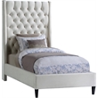 Meridian Furniture Fritz Cream Velvet Twin Bed