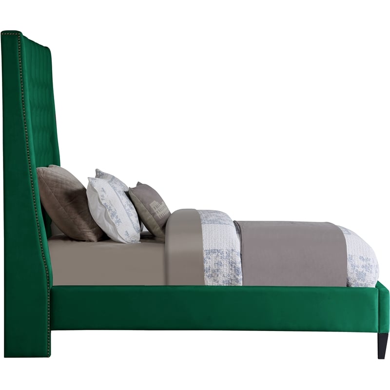 Meridian Furniture Fritz Green Velvet Twin Bed