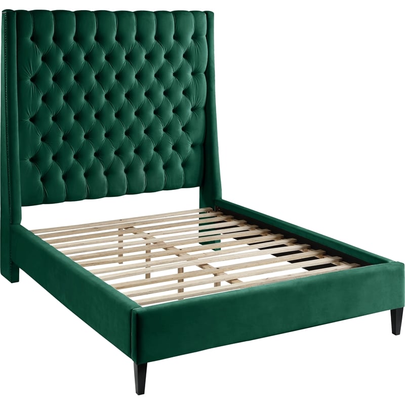 Meridian Furniture Fritz Green Velvet Twin Bed