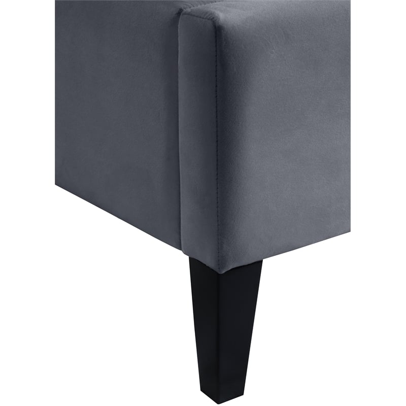 Meridian Furniture Fritz Gray Velvet Full Bed