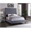 Meridian Furniture Fritz Gray Velvet King Bed