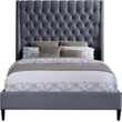 Meridian Furniture Fritz Gray Velvet King Bed