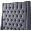 Meridian Furniture Fritz Gray Velvet King Bed