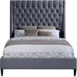 Meridian Furniture Fritz Gray Velvet Queen Bed