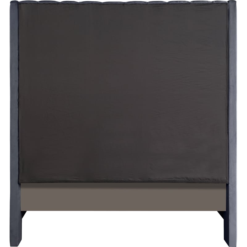 Meridian Furniture Fritz Gray Velvet Queen Bed
