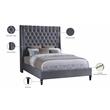 Meridian Furniture Fritz Gray Velvet Queen Bed