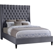Meridian Furniture Fritz Gray Velvet Queen Bed