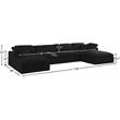 Meridian Furniture Serene Black Linen Fabric Deluxe Modular Sectional