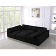 Meridian Furniture Serene Black Linen Fabric Deluxe Modular Sectional