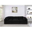 Meridian Furniture Serene Black Linen Fabric Deluxe Modular Sectional