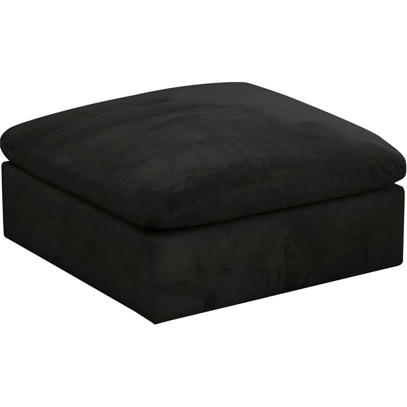 Meridian Furniture Cozy Black Velvet Modular Ottoman