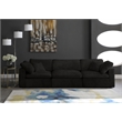 Meridian Furniture Cozy Black Velvet Modular 3 Piece Sofa
