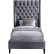 Meridian Furniture Fritz Gray Velvet Twin Bed
