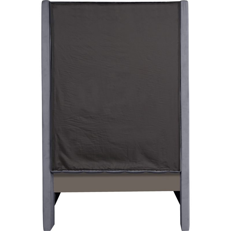 Meridian Furniture Fritz Gray Velvet Twin Bed
