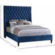 Meridian Furniture Fritz Navy Velvet Queen Bed