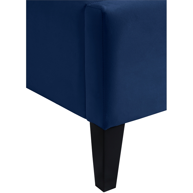 Meridian Furniture Fritz Navy Velvet Queen Bed