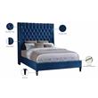 Meridian Furniture Fritz Navy Velvet Queen Bed
