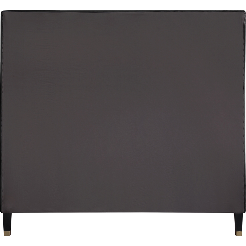 Meridian Furniture Harlie Black Velvet Full Bed