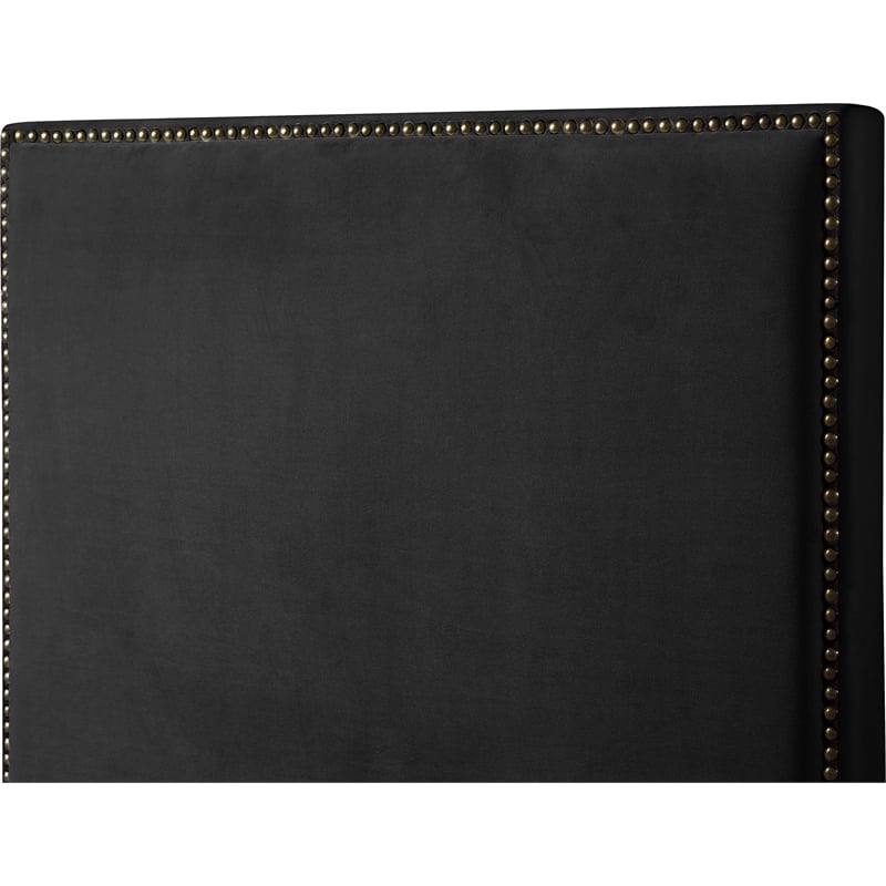 Meridian Furniture Harlie Black Velvet Full Bed